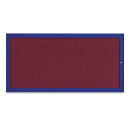 United Visual Products Slim Enclosed Corkboard, 24"x36", Satin Alum Frame/Burgundy UVEB2436-SATIN-DBURGU
